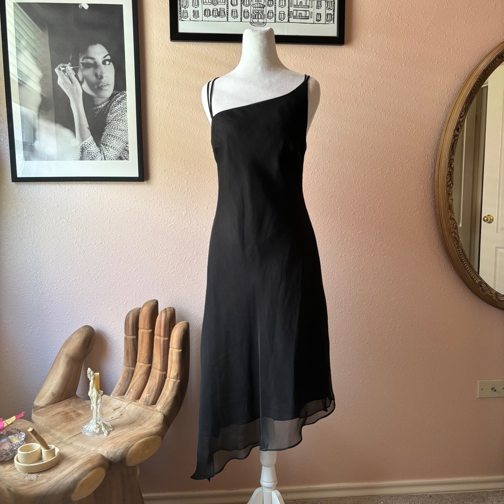 Vintage 90s Asymmetrical Little Black Dress